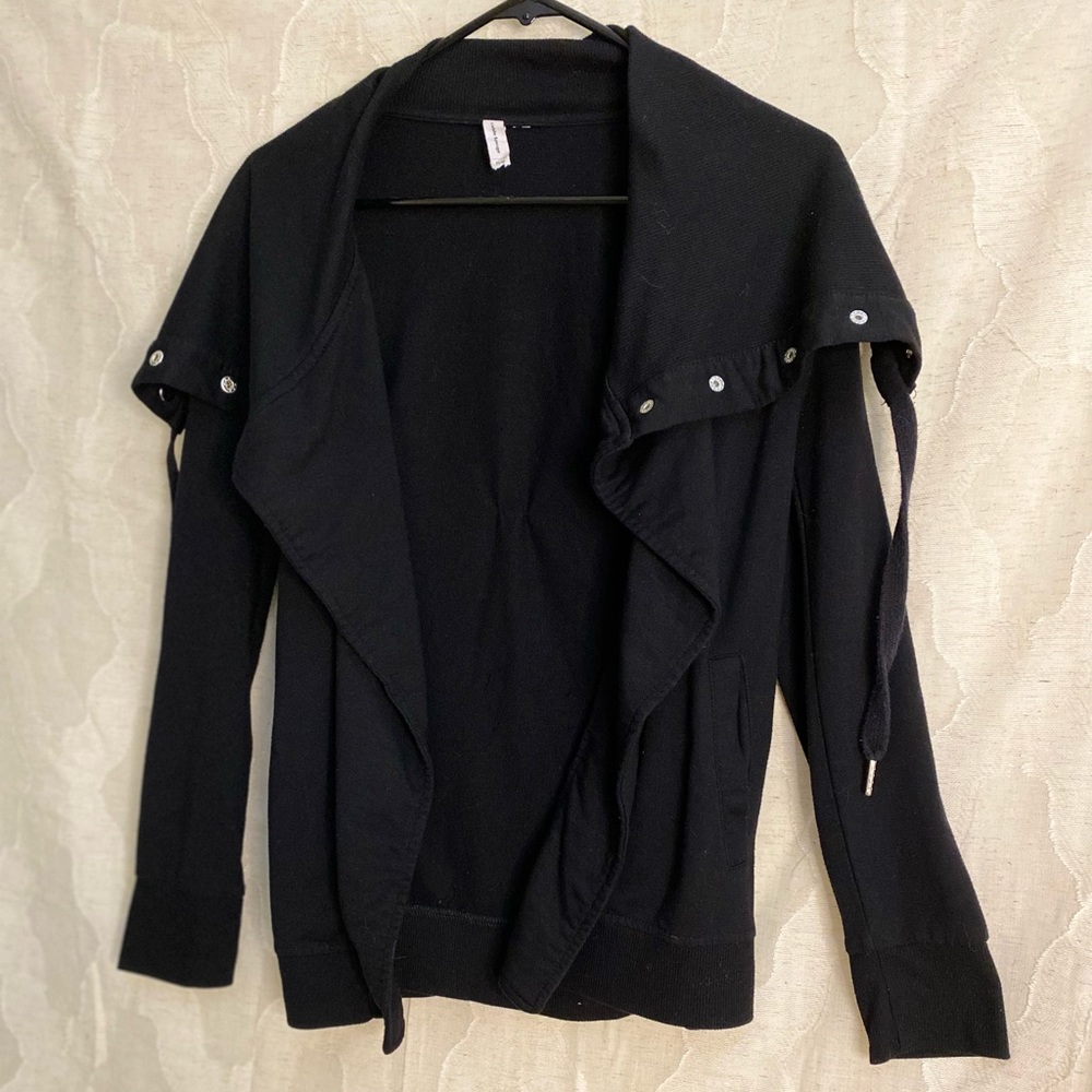 Black Cardigan Jacket with Silver Lined Buttons